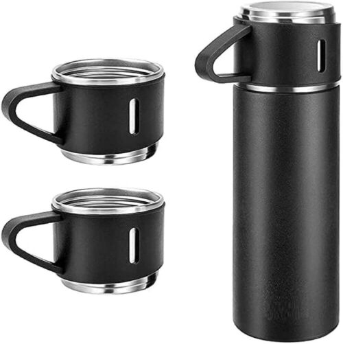 500ML Stainless Steel Vacuum Water Bottle With 3 Cup Set