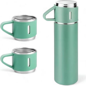 500ML Stainless Steel Vacuum Water Bottle With 3 Cup Set