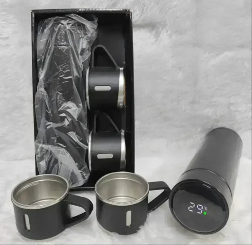 500ML Stainless Steel Vacuum Water Bottle With 3 Cup Set