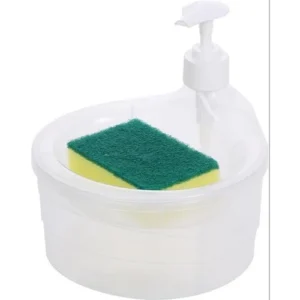 2 in 1 Soap Pump Dispenser for Dishwasher Liquid Soap Sponge Holder