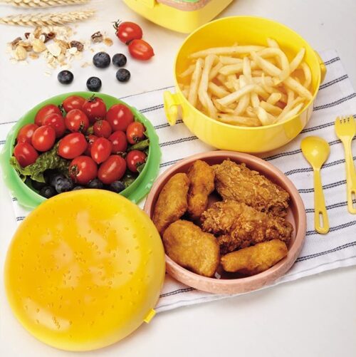 Lunch BoX Burger Shape School Tiffin Box for Kids