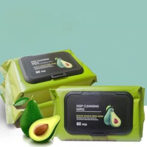 Avocado Moisturizing Makeup Remover Facial Wipes 60 Pcs