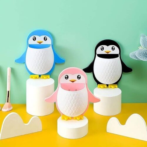 Plastic Wall Mounted Penguin Shape Storage , Penguin Toothbrush Holder