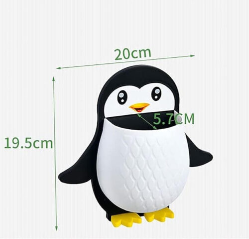 Plastic Wall Mounted Penguin Shape Storage , Penguin Toothbrush Holder